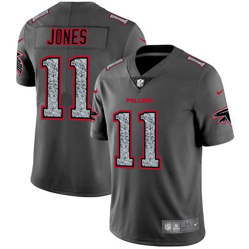 Men Atlanta Falcons #11 Jones Nike Teams Gray Fashion Static Limited NFL Jerseys->green bay packers->NFL Jersey